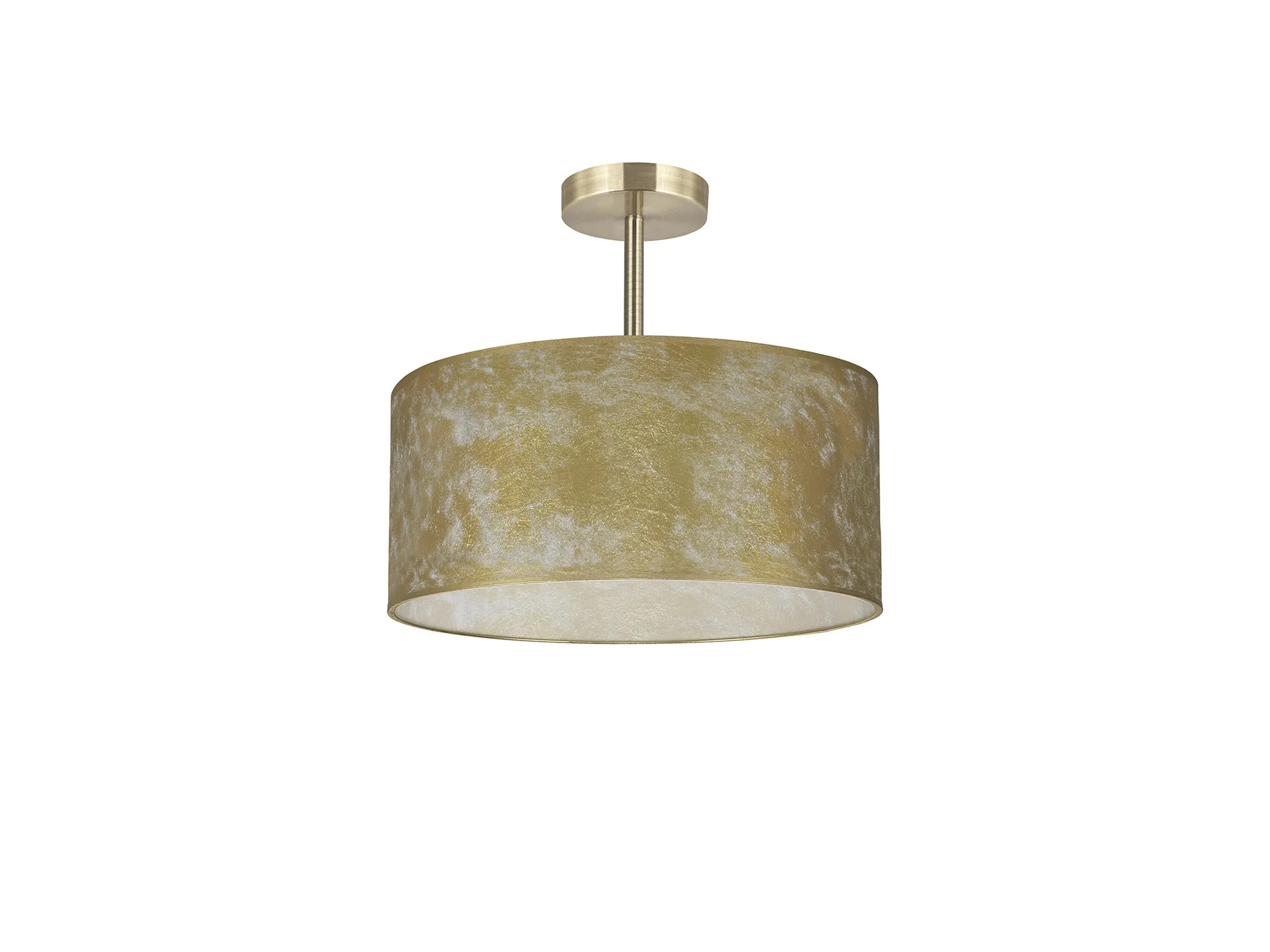 Baymont 40cm Semi Flush 3 Light Antique Brass, Gold Leaf DK0830  Deco Baymont AB GL